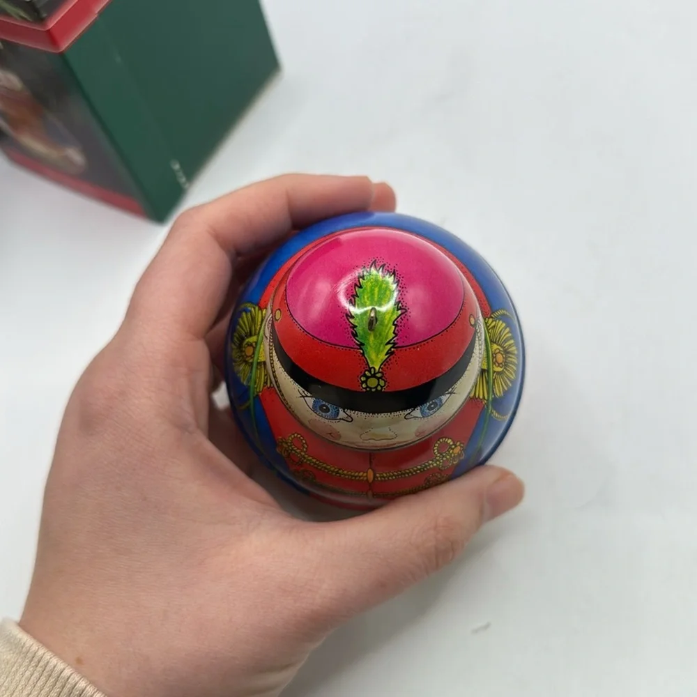 Vintage Hallmark Jolly Wolly Soldier Keepsake Christmas Ornament Tin Container